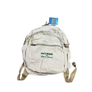 Rick Steves Hemp Daypack Backpack Natural Fabric Pockets Boho Minimalist 15" NEW